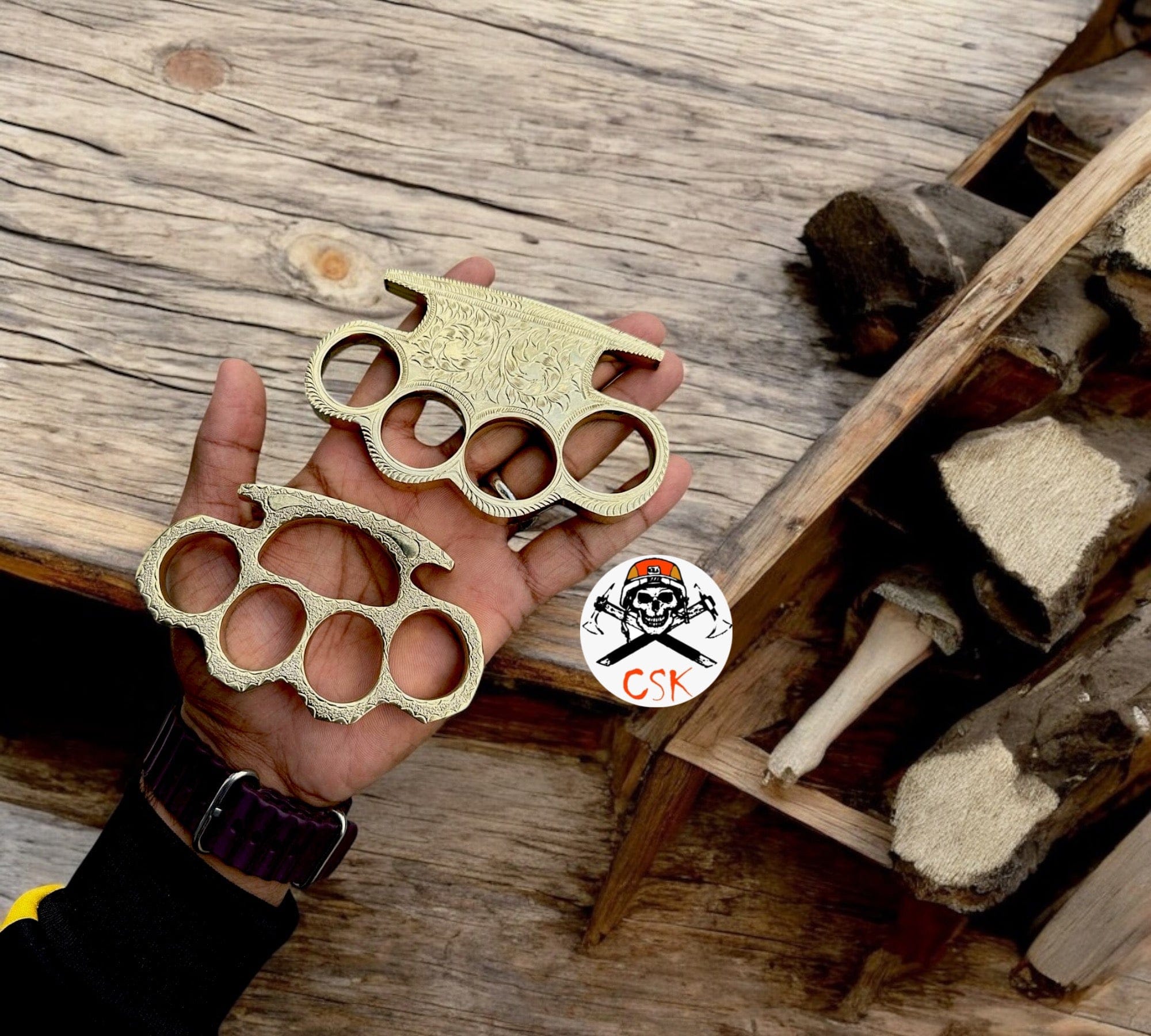 cskforged Brass Knuckle Set-Hand Engraved Knuckles