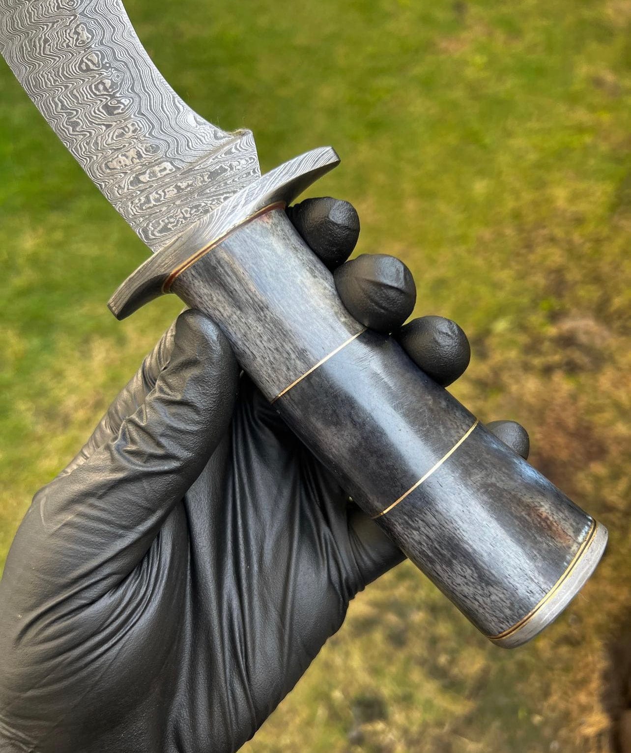 cskforged Camping knife Damascus Steel Trailing Point Camping knife