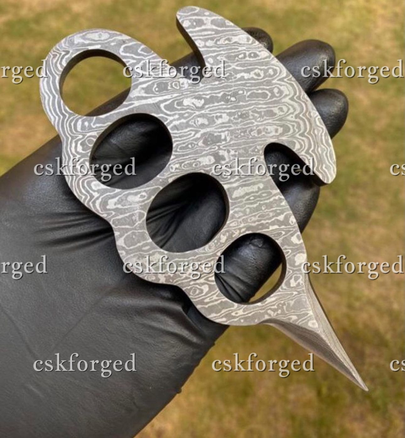 cskforged Camping knife NEW HANDMADE DAMASCUS KNUCKLE