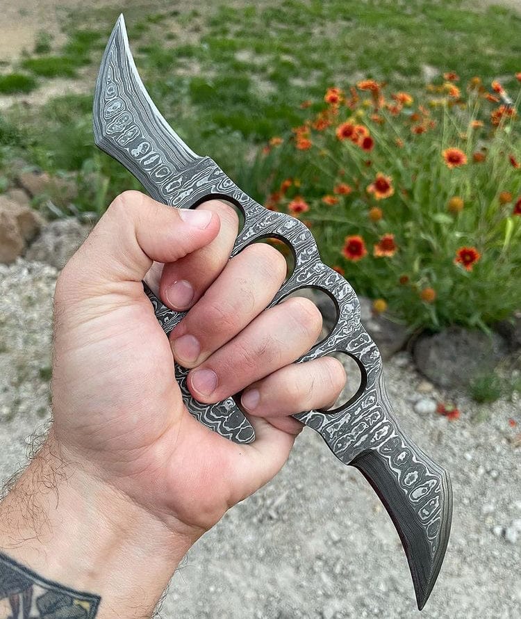 cskforged Camping knife NEW HANDMADE DAMASCUS KNUCKLE