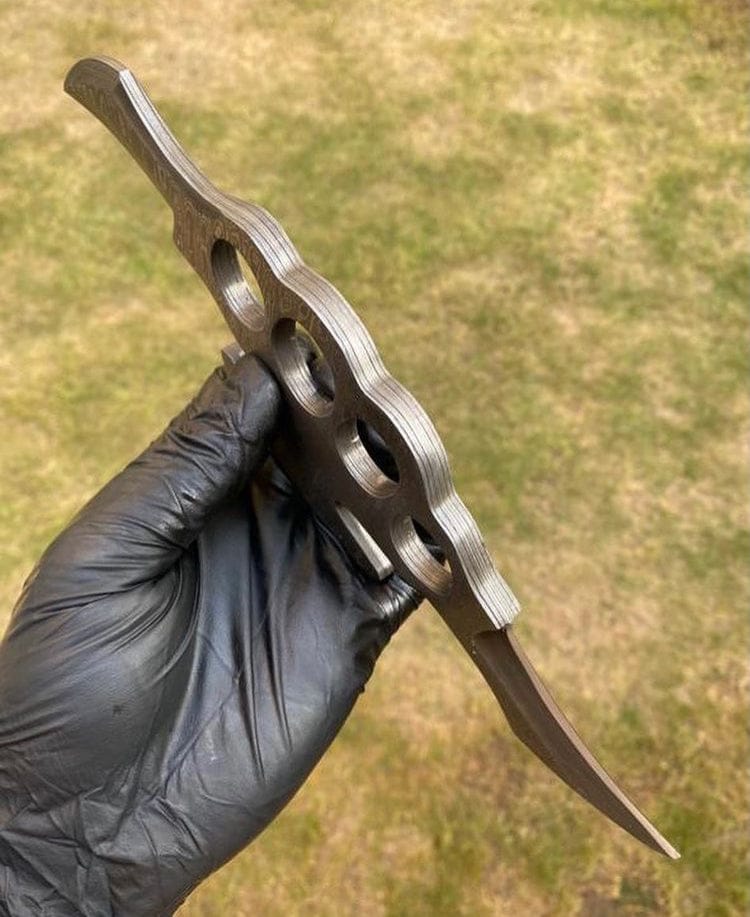 cskforged Camping knife NEW HANDMADE DAMASCUS KNUCKLE