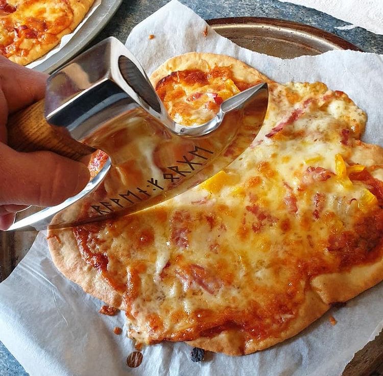 cskforged Chef knife Custom hand forged pizza cutter X, Viking pizza cutter , Viking Bearded Camping cutter, Best Birthday & Anniversary Gift For Him