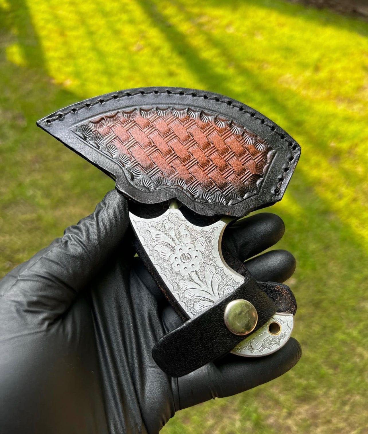 cskforged Chef knife Finger hole Unique Handmade Made in Alaska Natural Caribou ULU Knife