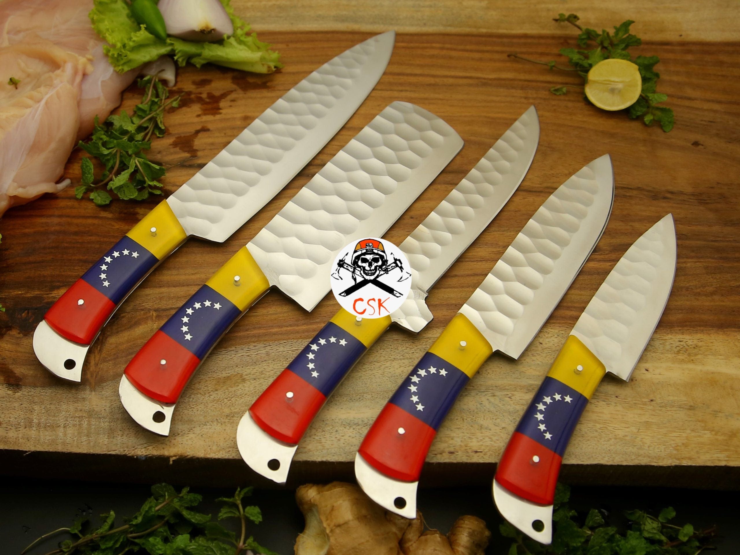 cskforged Chef knife Hand Forged Flag Inspired Knives