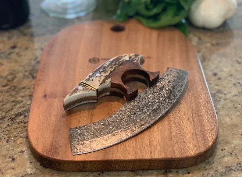 cskforged Chef knife Hand Made Damascus Steel ULU knife