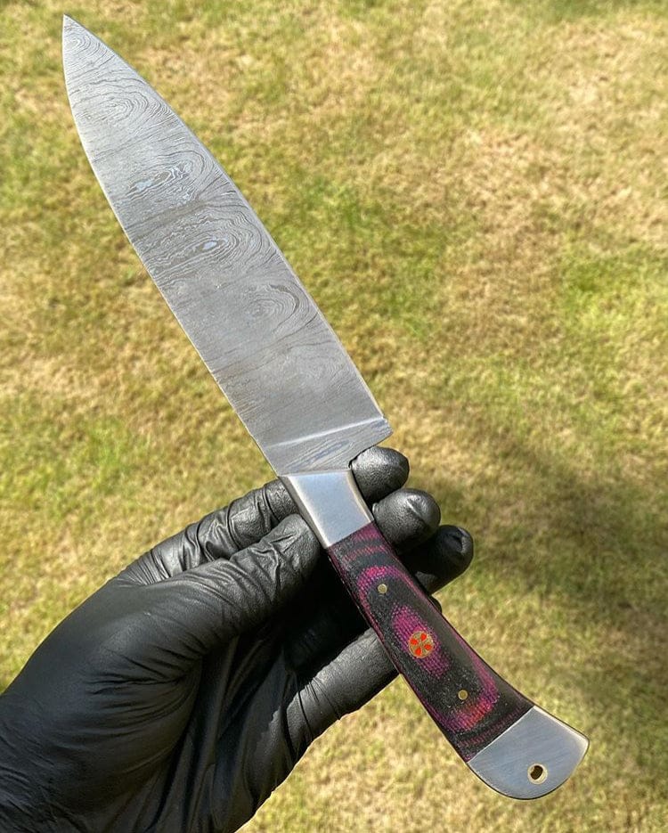 cskforged Chef knife Handmade Damascus Steel Fixed Bladed chef knife