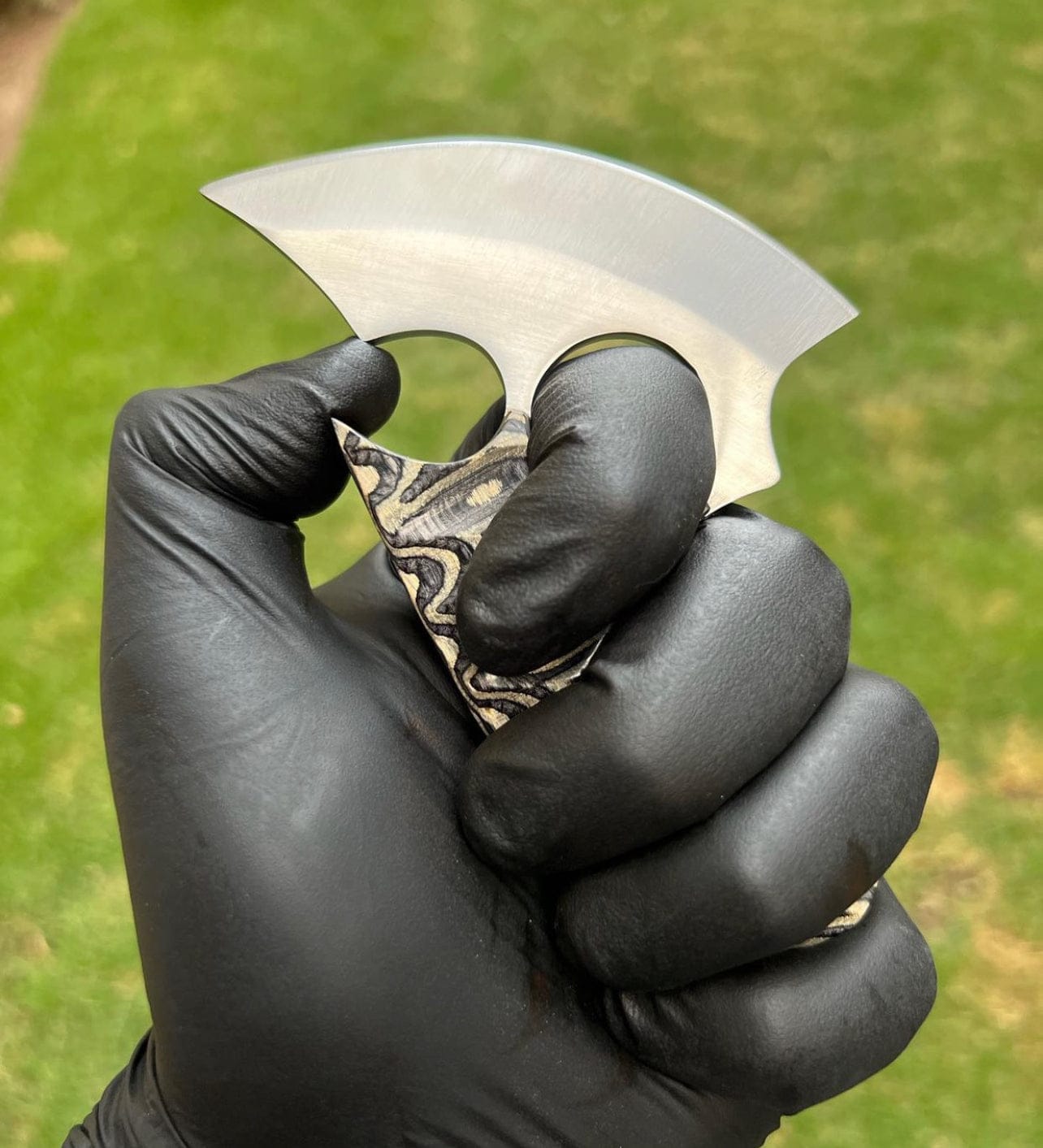 cskforged Chef knife Handmade Made in Alaska Natural Caribou ULU Knife Full Tang Jiggle Wood Handle