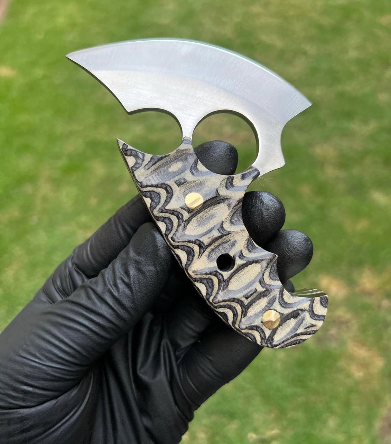 cskforged Chef knife Handmade Made in Alaska Natural Caribou ULU Knife Full Tang Jiggle Wood Handle