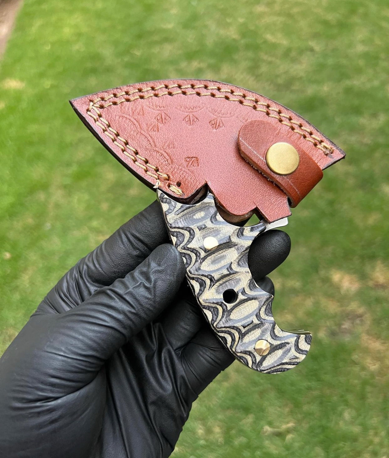cskforged Chef knife Handmade Made in Alaska Natural Caribou ULU Knife Full Tang Jiggle Wood Handle