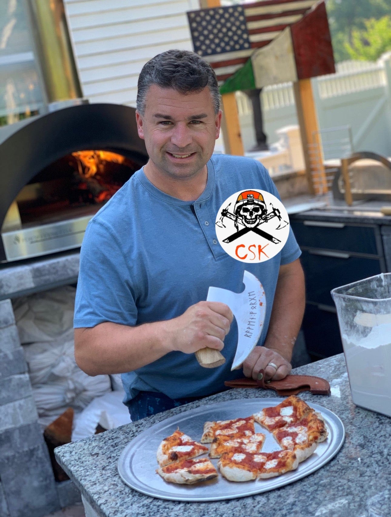 cskforged Chef knife The ultimate and original viking pizza X