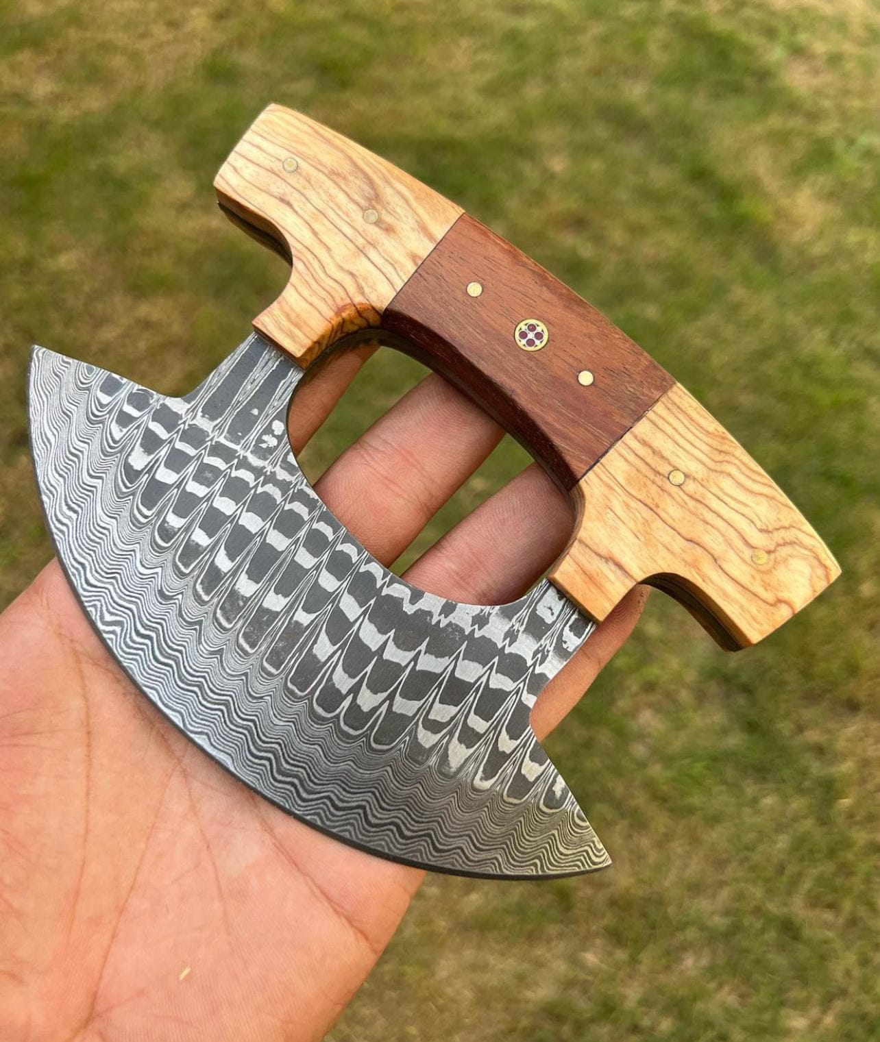 cskforged Chef knife Unique Custom Damascus ulu Knife