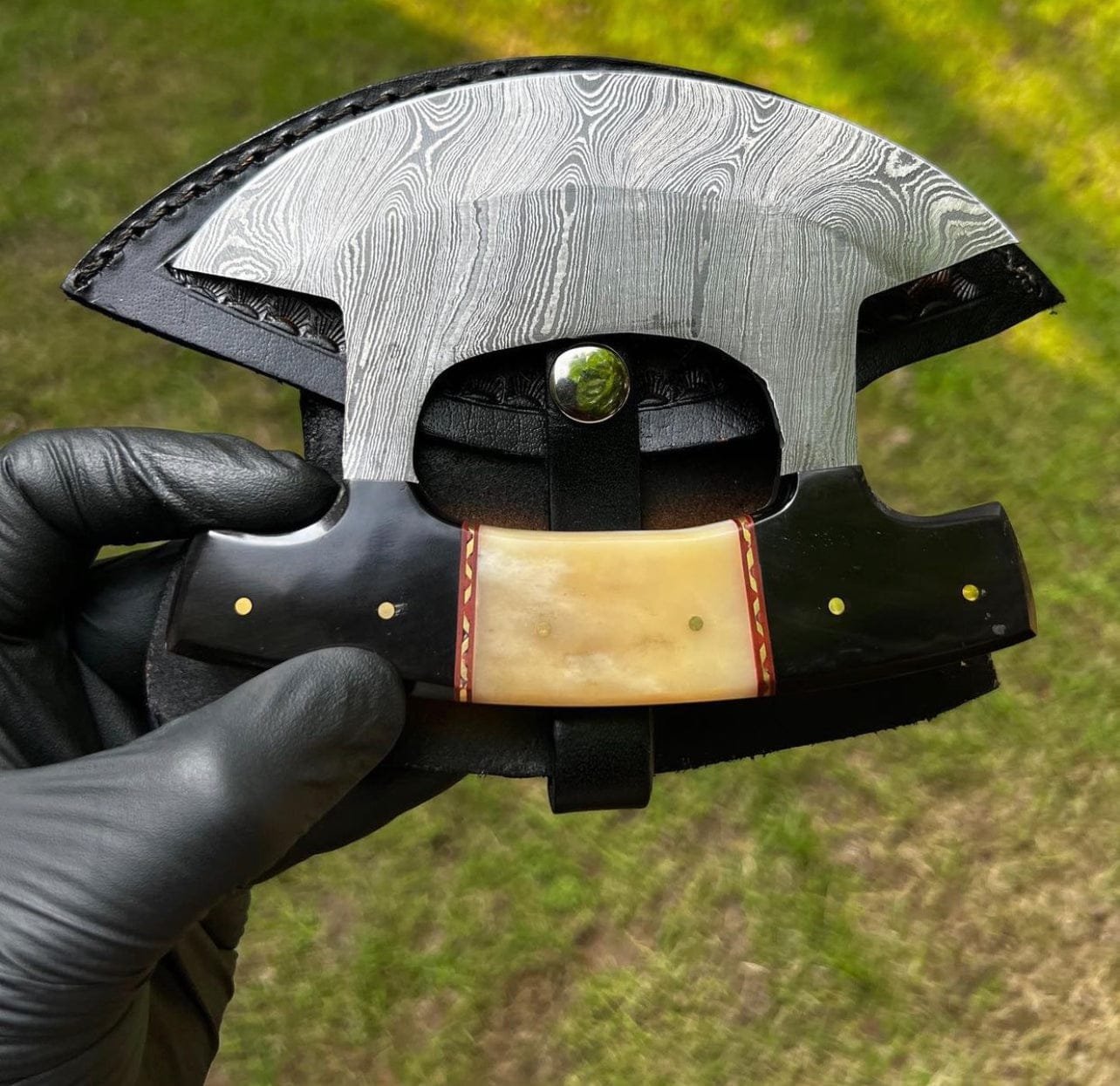 cskforged Chef knife Unique Custom made Damascus Steel Ulu Knife