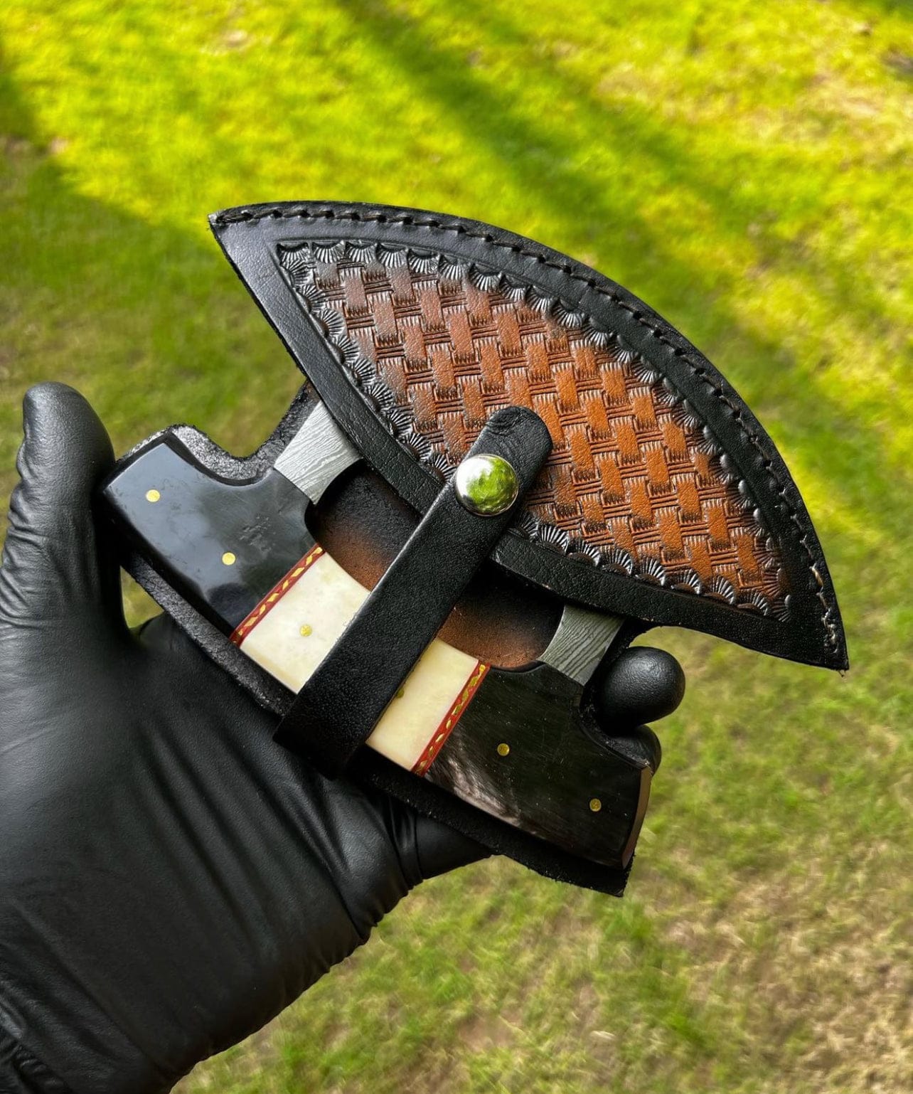 cskforged Chef knife Unique Custom made Damascus Steel Ulu Knife