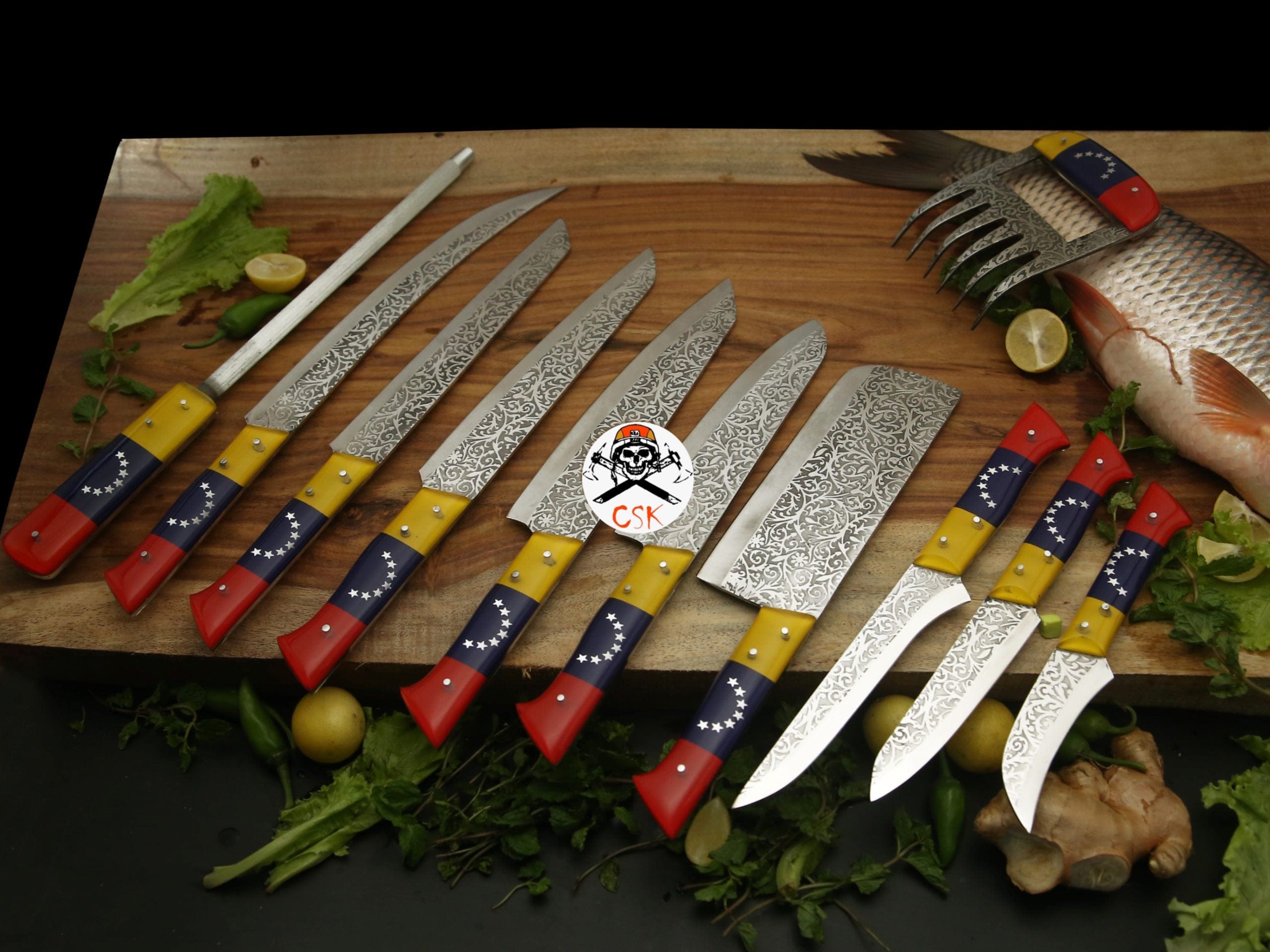 cskforged Chef knife Venezuela Chef Knives with Etching