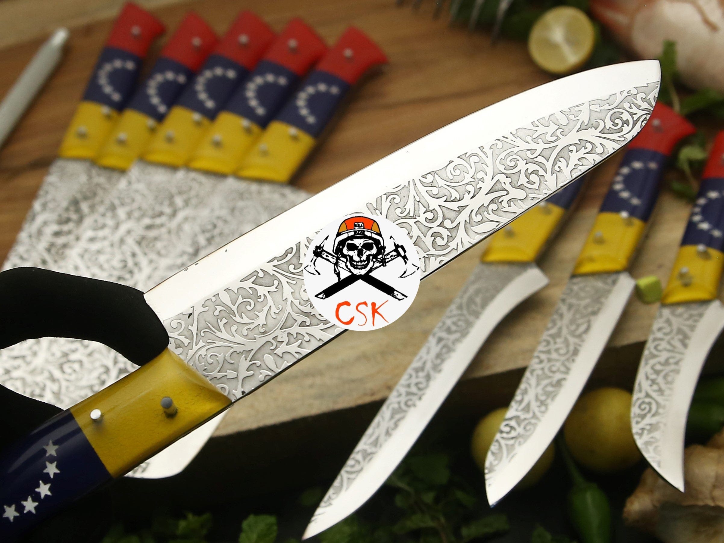 cskforged Chef knife Venezuela Chef Knives with Etching
