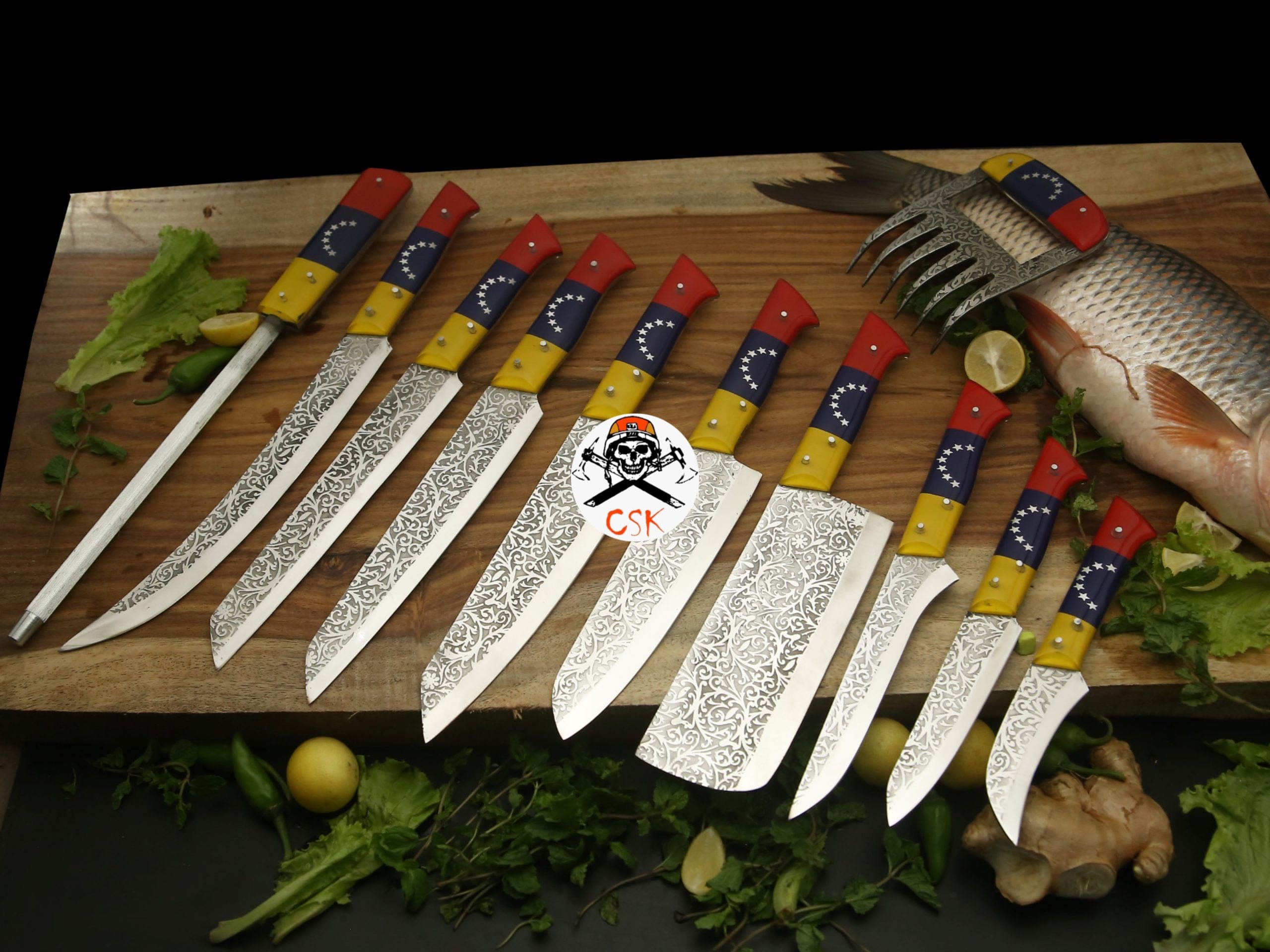 cskforged Chef knife Venezuela Chef Knives with Etching