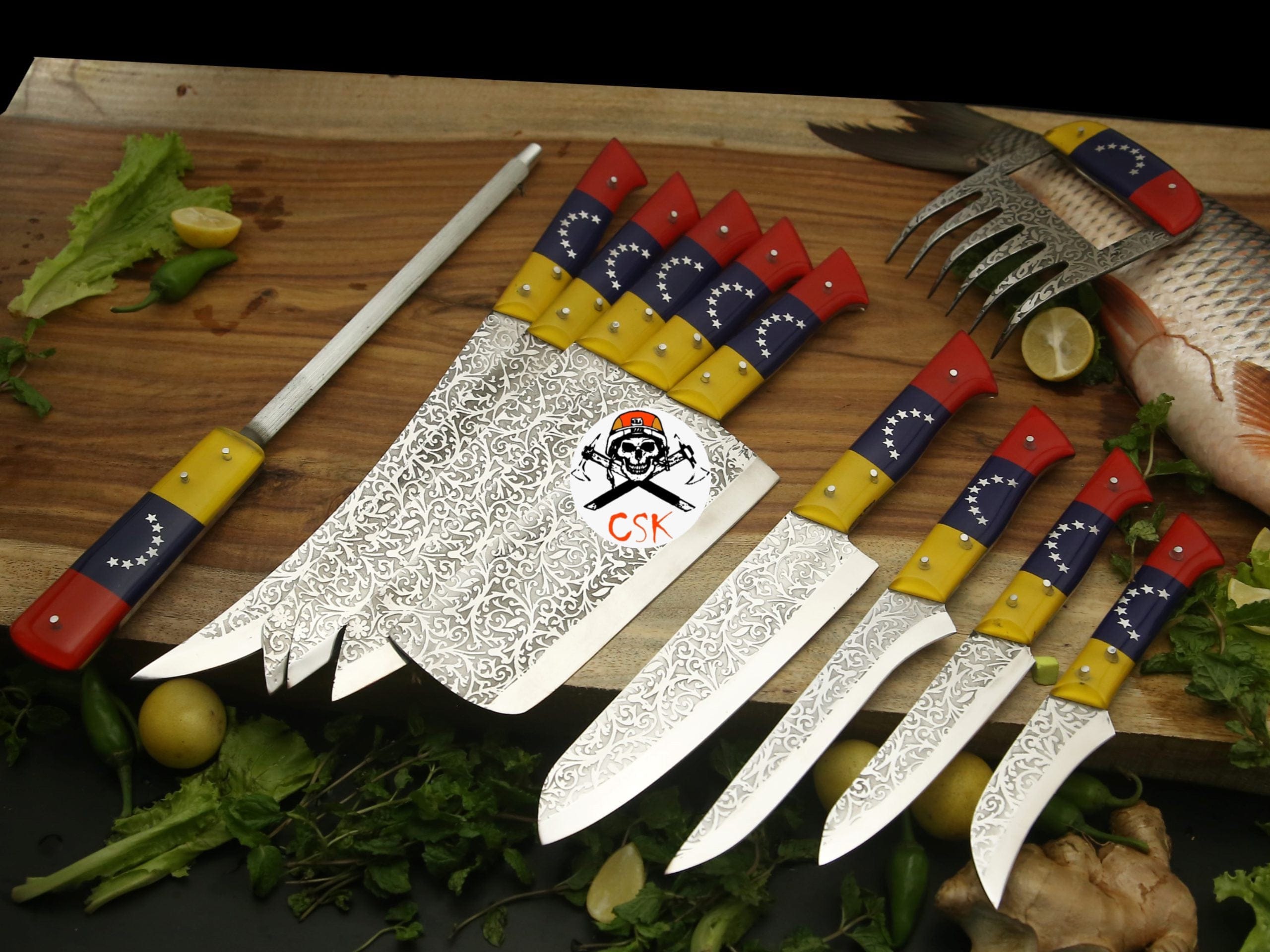 cskforged Chef knife Venezuela Chef Knives with Etching