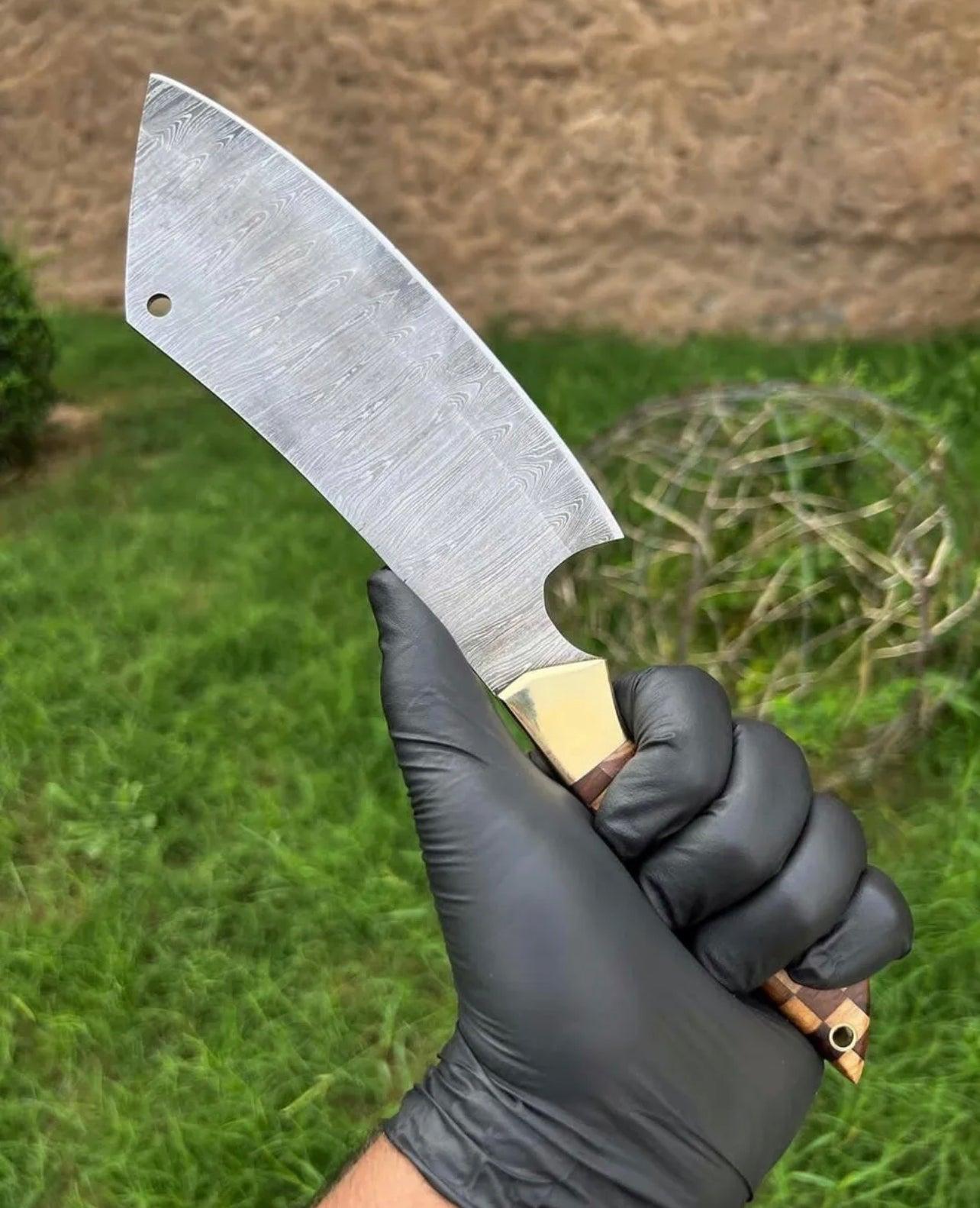 cskforged cleaver HANDMADE FORGED DAMASCUS STEEL Meat Cleaver Chopper Knife