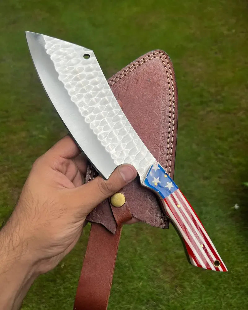 cskforged cleaver USA Flag  Meat Cleaver/Chopper knife