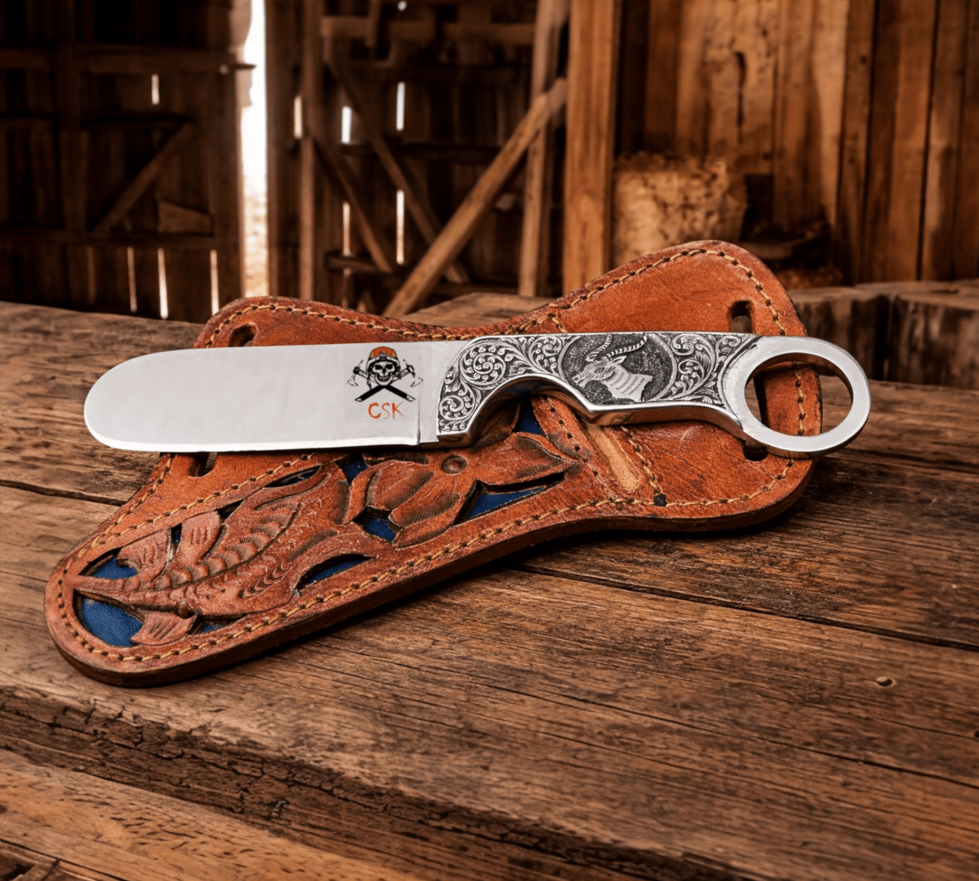cskforged Cowboy knives Cowboy Knife – D2 Steel Bullcutter & Pancake Sheath