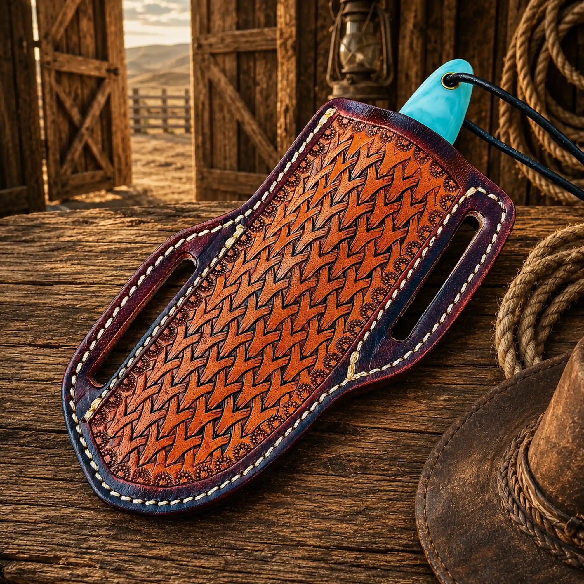 cskforged Cowboy knives Pancake Belt Sheath Knife – 3.75" Rasp Steel Resin Handle