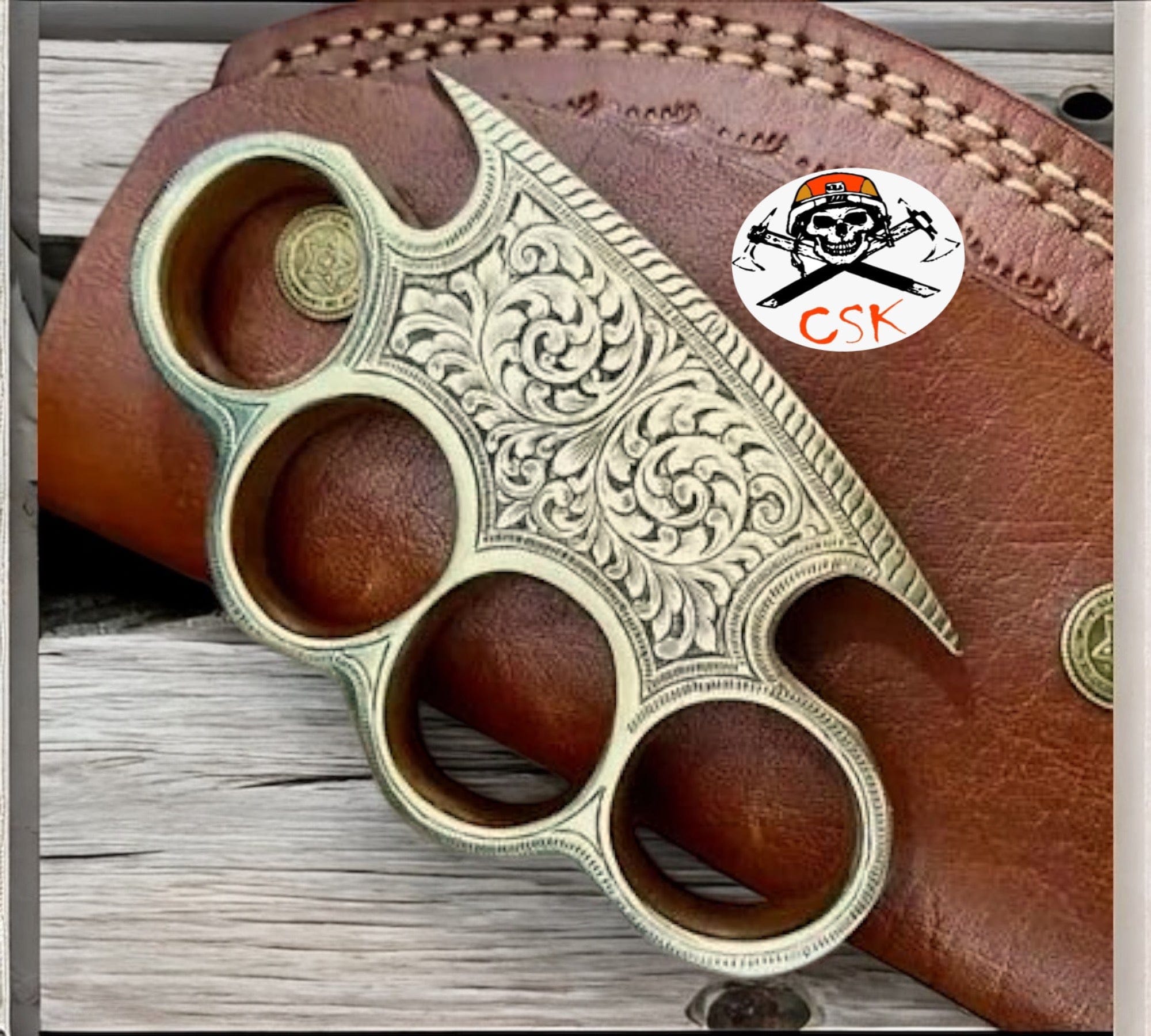 cskforged Custom Hand Engraved Brass knuckle