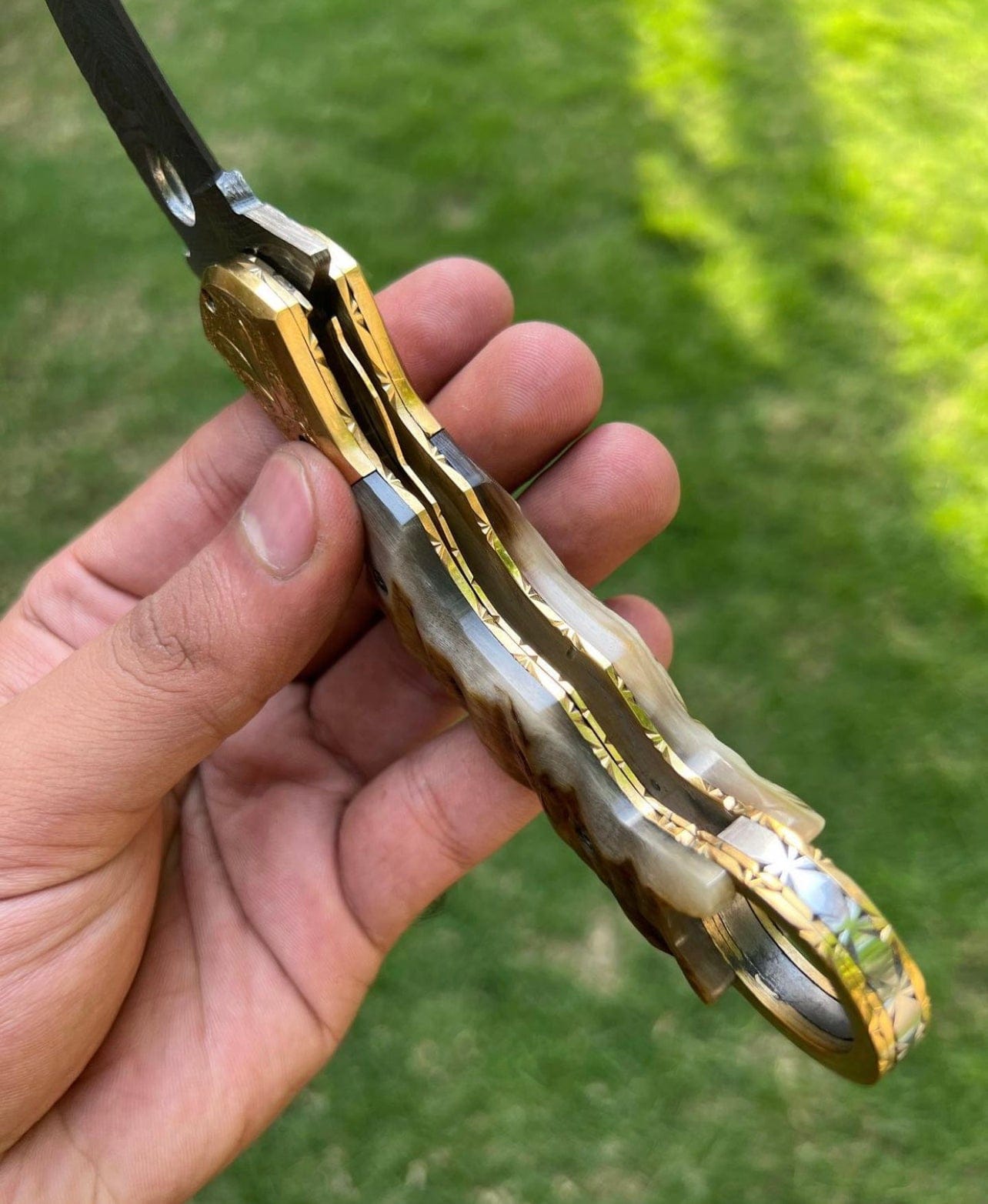 cskforged Custom Handmade Damascus Folding Pocket Knife With Karambit Design