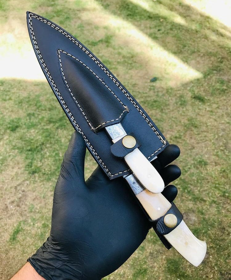 cskforged Custom Handmade Damascus steel 2 pieces chef set