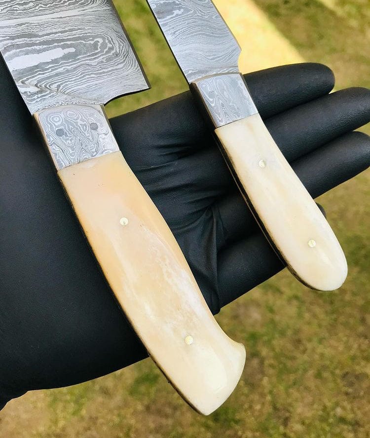 cskforged Custom Handmade Damascus steel 2 pieces chef set