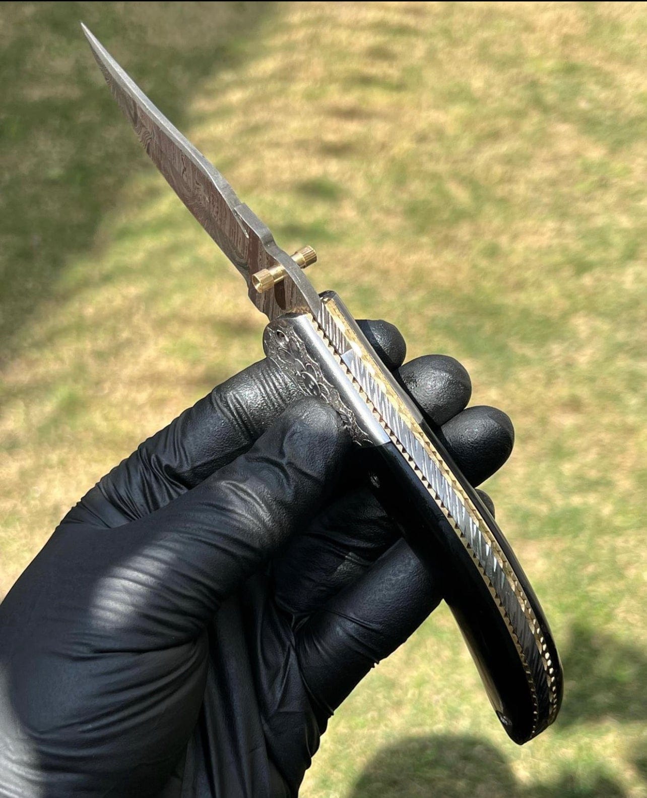 cskforged Custom Handmade Damascus steel Blade EDC Folding Pocket Knife