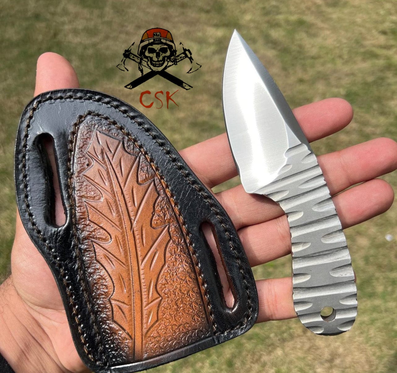 cskforged D2 Steel integral edc knife