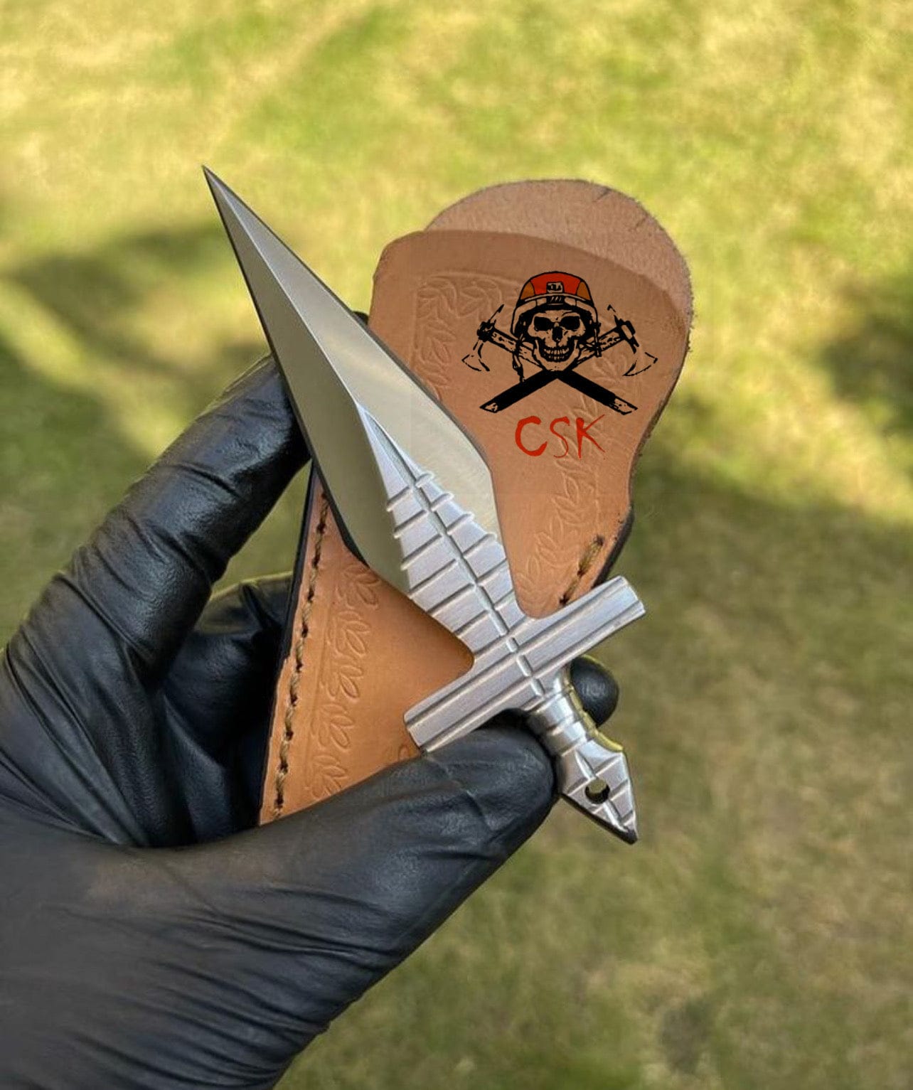 cskforged D2 Steel integral edc Locket/Neck knife