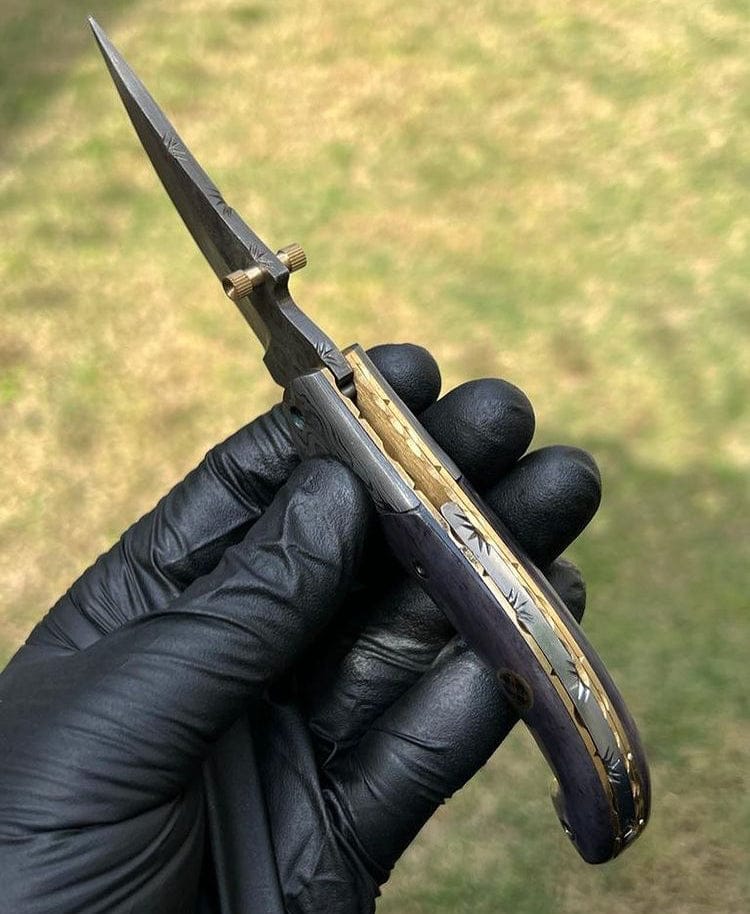 cskforged Damascus Blade EDC Folding Pocket Knife