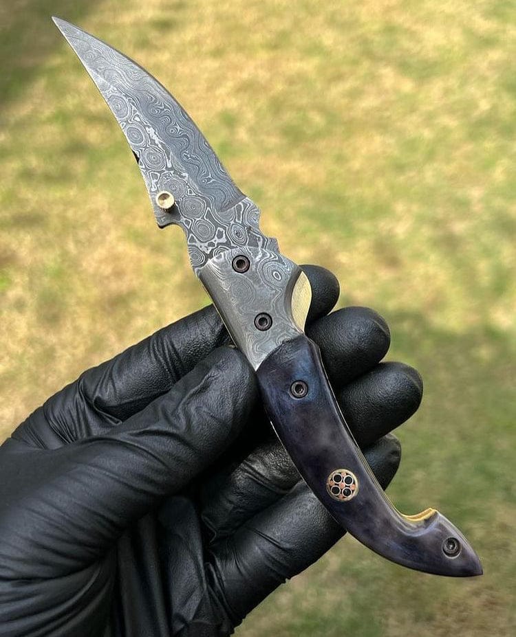 cskforged Damascus Blade EDC Folding Pocket Knife