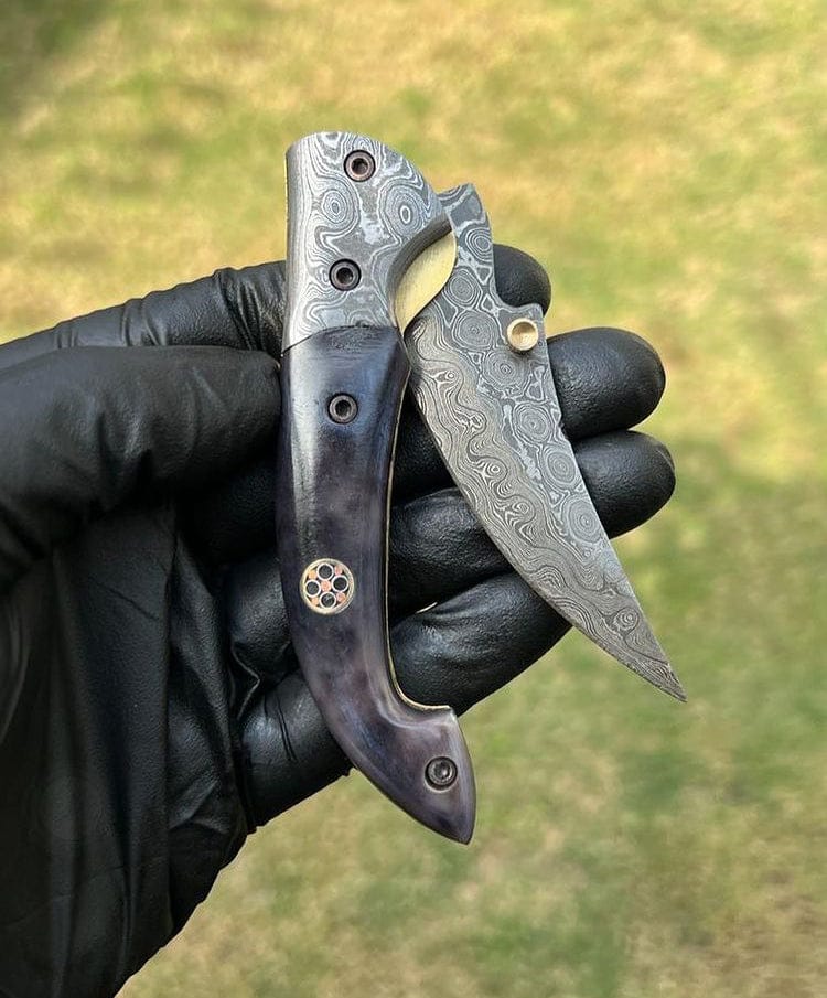 cskforged Damascus Blade EDC Folding Pocket Knife