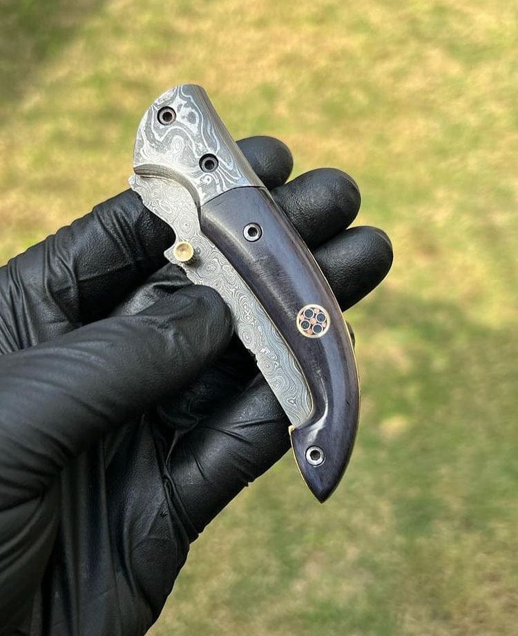 cskforged Damascus Blade EDC Folding Pocket Knife