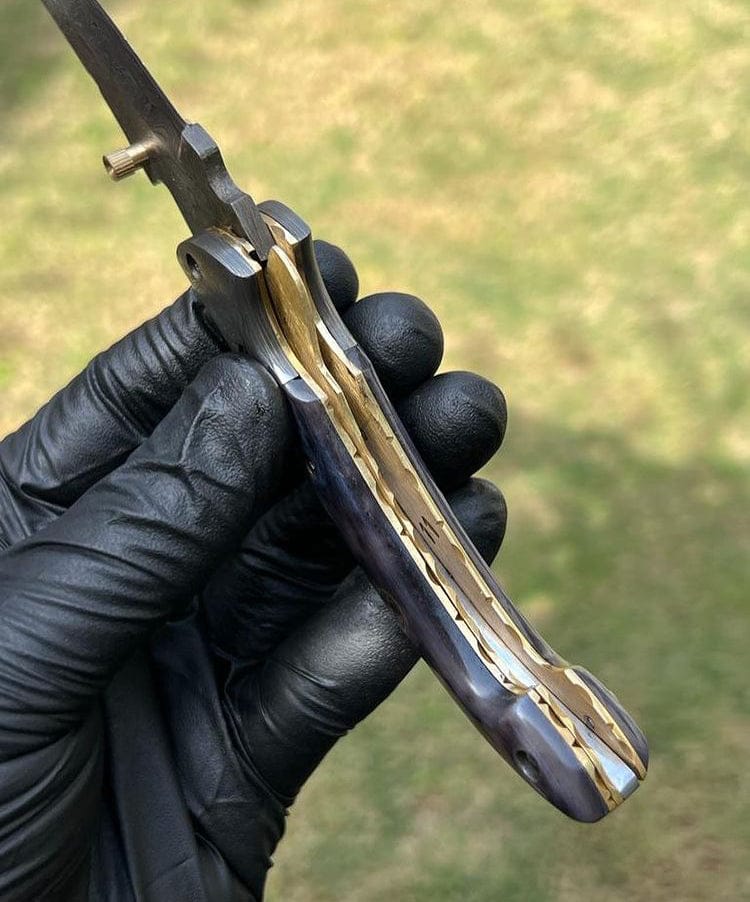 cskforged Damascus Blade EDC Folding Pocket Knife