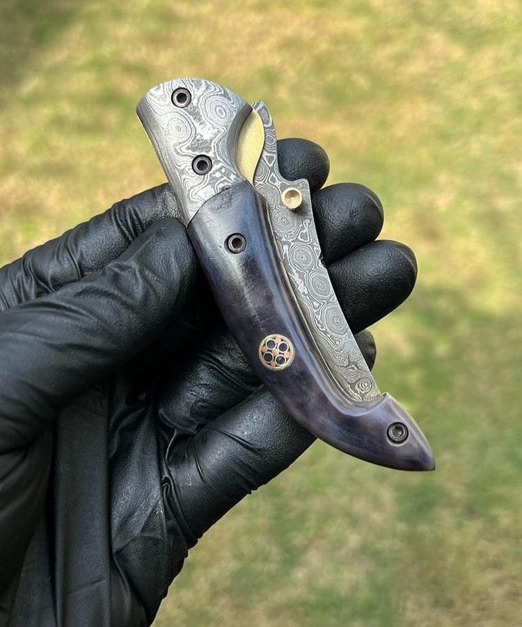 cskforged Damascus Blade EDC Folding Pocket Knife