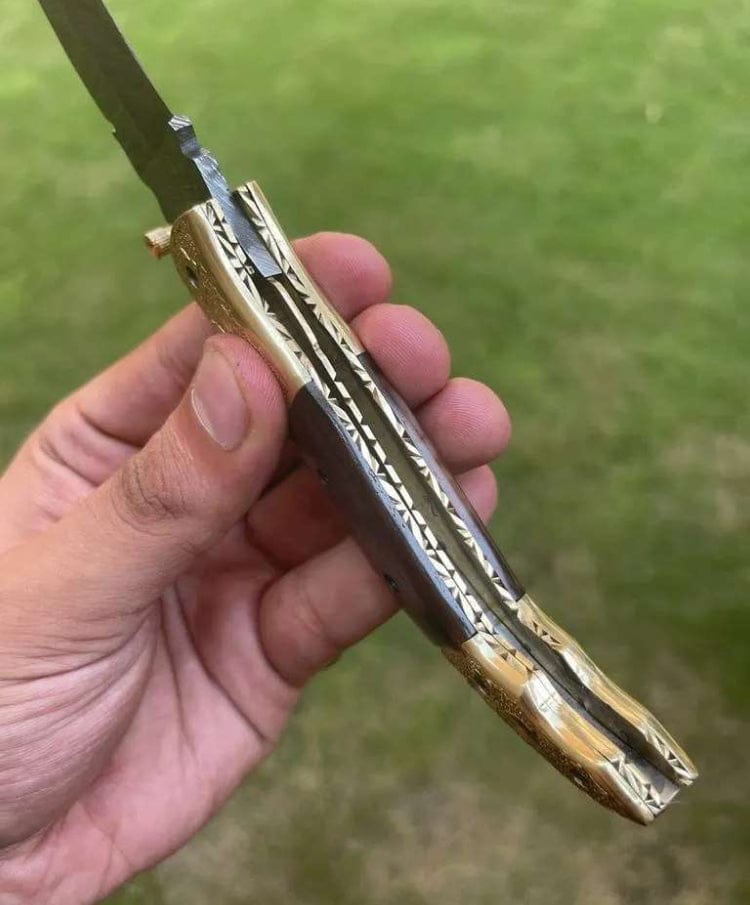 cskforged Damascus Blade EDC Pocket Knife