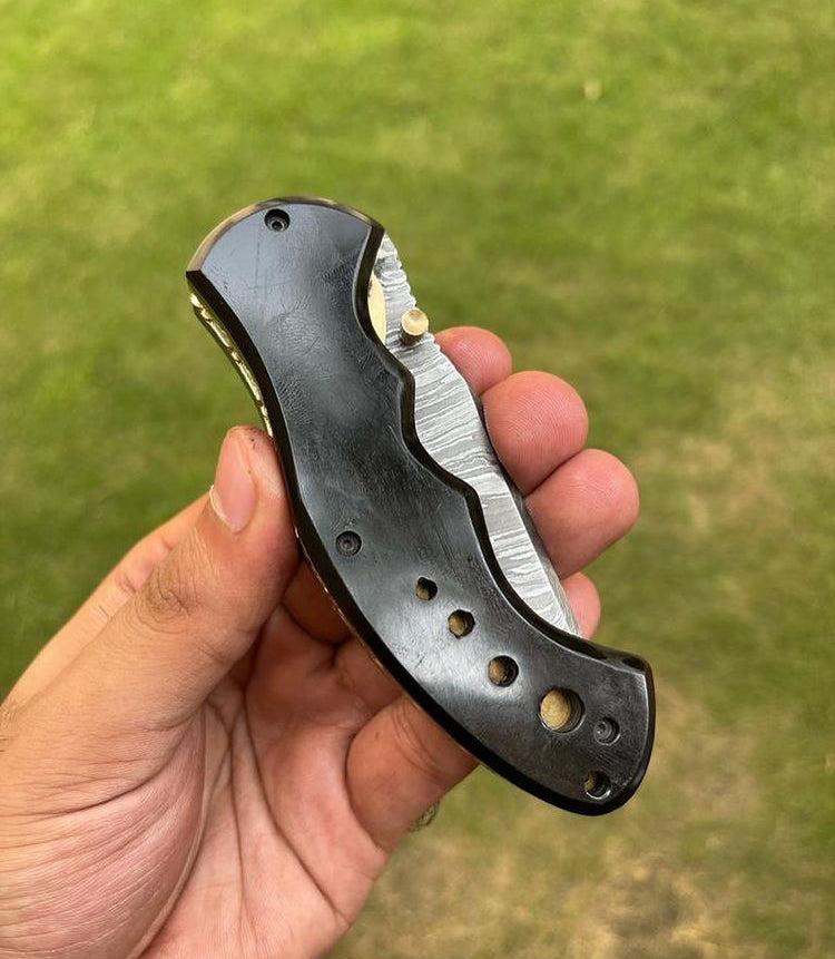 cskforged Damascus folding Damascus Blade EDC Folding Pocket Knife