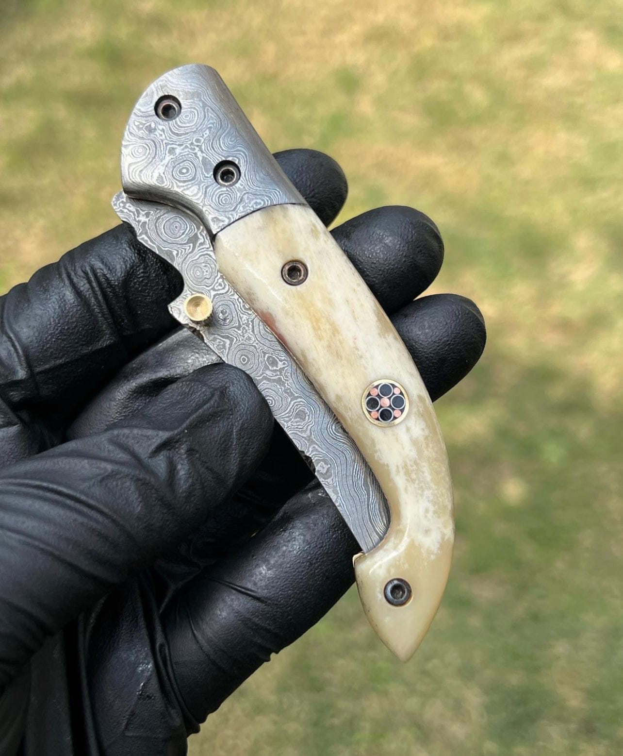 cskforged Damascus folding Damascus Blade EDC Folding Pocket Knife
