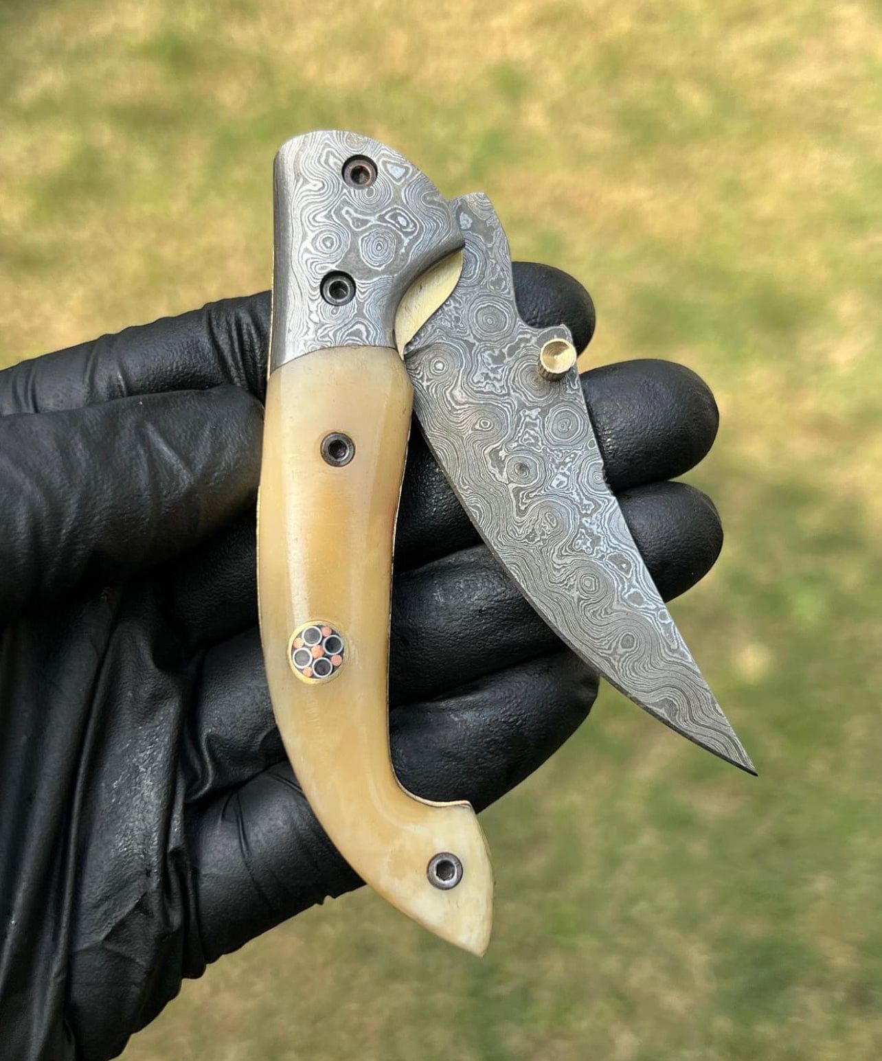 cskforged Damascus folding Damascus Blade EDC Folding Pocket Knife