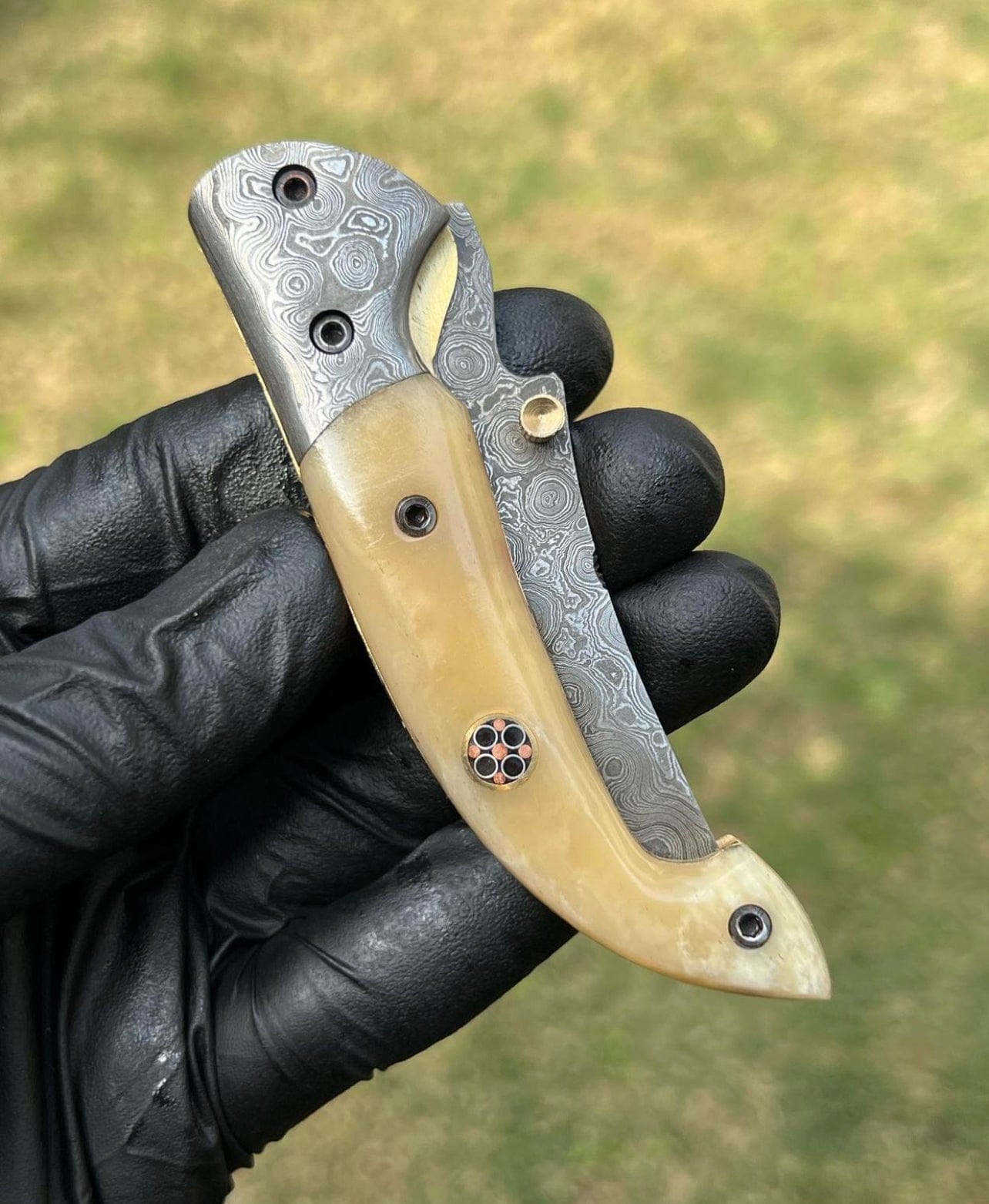 cskforged Damascus folding Damascus Blade EDC Folding Pocket Knife