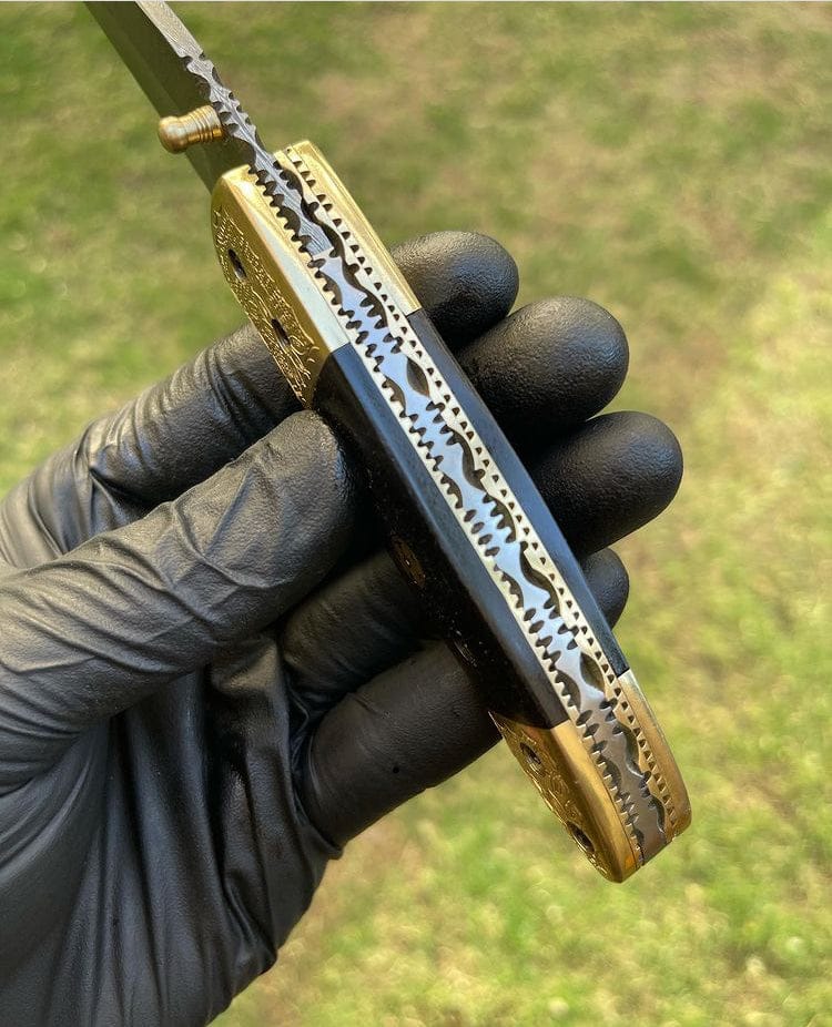 cskforged Damascus folding Damascus Blade EDC Pocket Knife