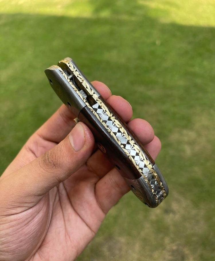 cskforged Damascus folding Damascus Folding Blade EDC Pocket Knife