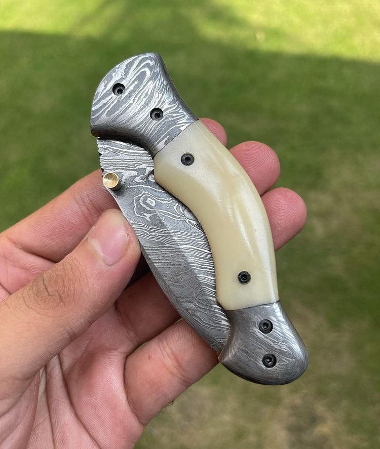 cskforged Damascus folding Folding Damascus Blade EDC Folding Pocket Knife