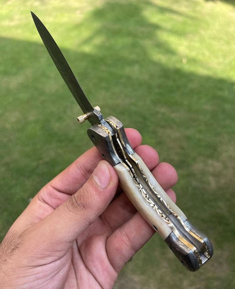 cskforged Damascus folding Folding Damascus Blade EDC Folding Pocket Knife