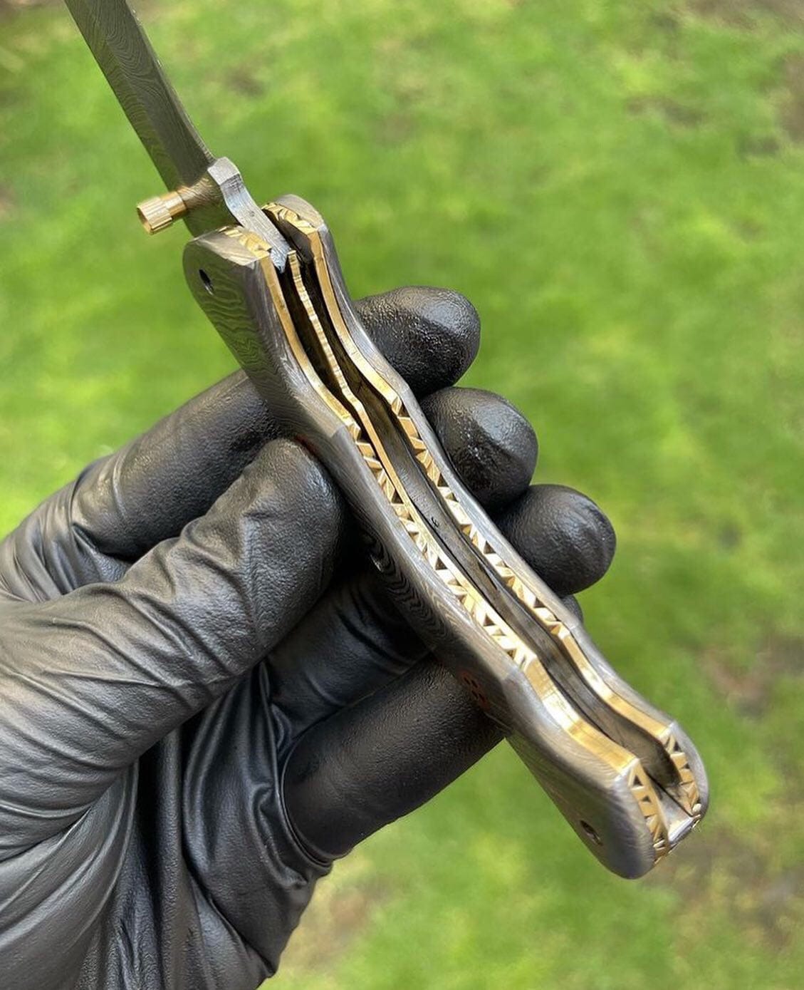 cskforged Damascus folding Folding Full Damascus Blade EDC Folding Pocket Knife