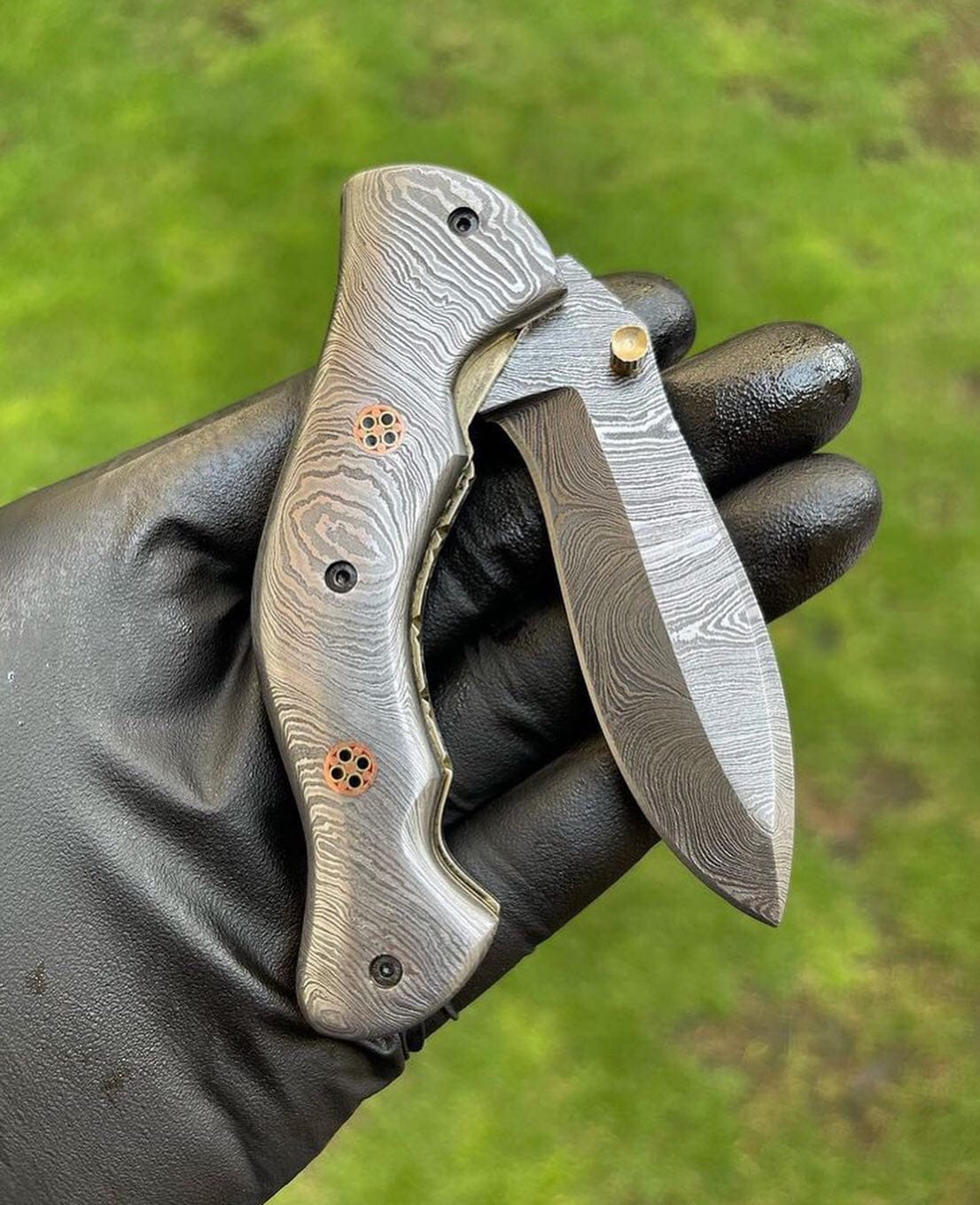 cskforged Damascus folding Folding Full Damascus Blade EDC Folding Pocket Knife