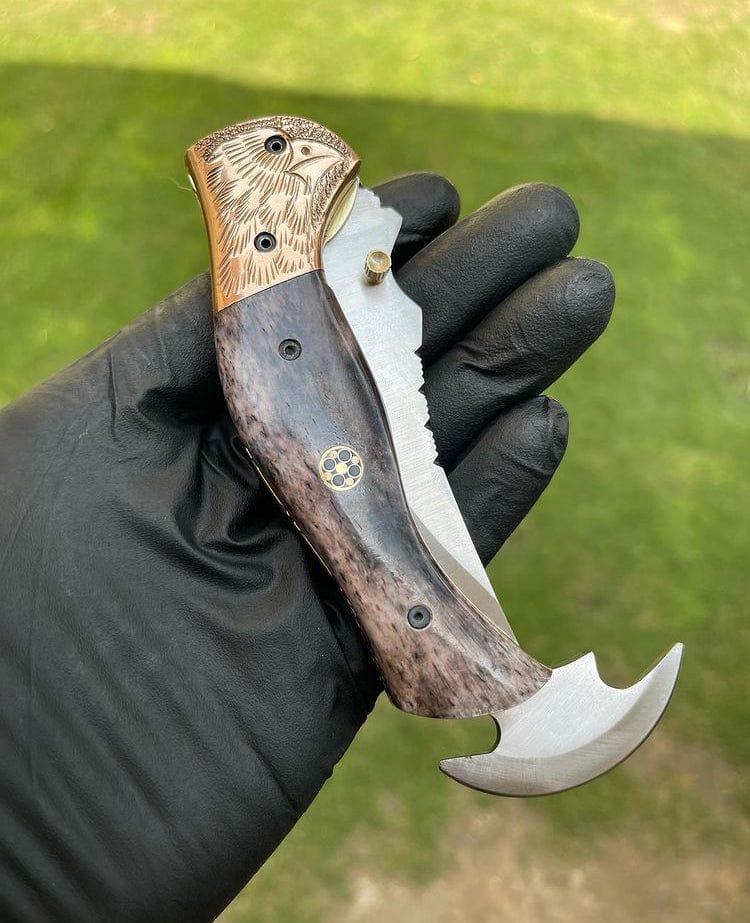 cskforged Damascus folding Folding pocket D2 Blade EDC Folding Pocket Knife